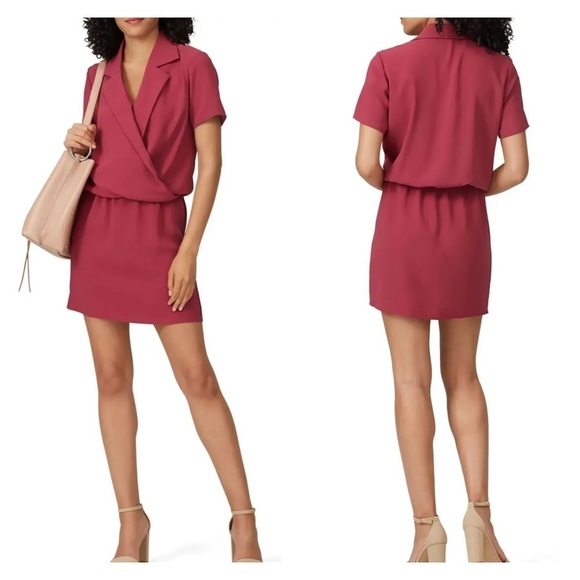 Amanda Uprichard Dresses & Skirts - AMANDA UPRICHARD Leonard Faux Wrap Mini Dress XS Burgundy Amanda Uprichard Dress